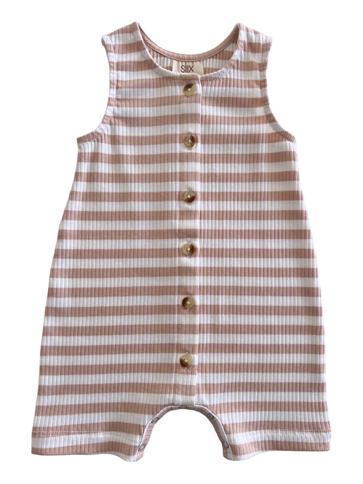 Tan Stripe / Organic Ribbed Bay Shortie (Baby - Kids)