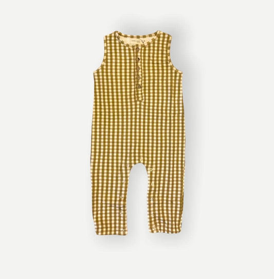 EG Organic Tank Playsuit - Golden Gingham