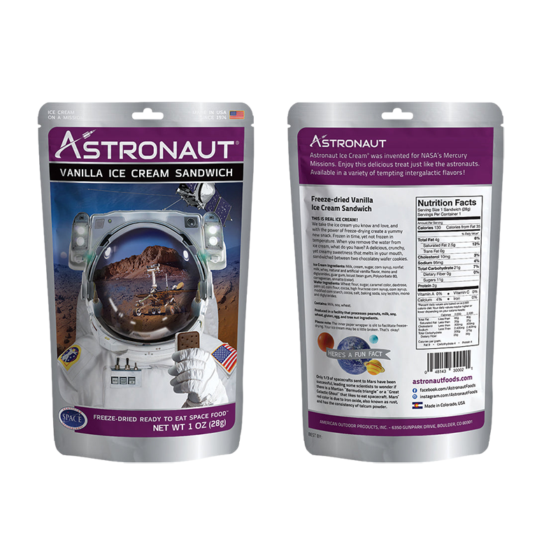 Astronaut Vanilla Ice Cream Sandwich, Vacuum Dried