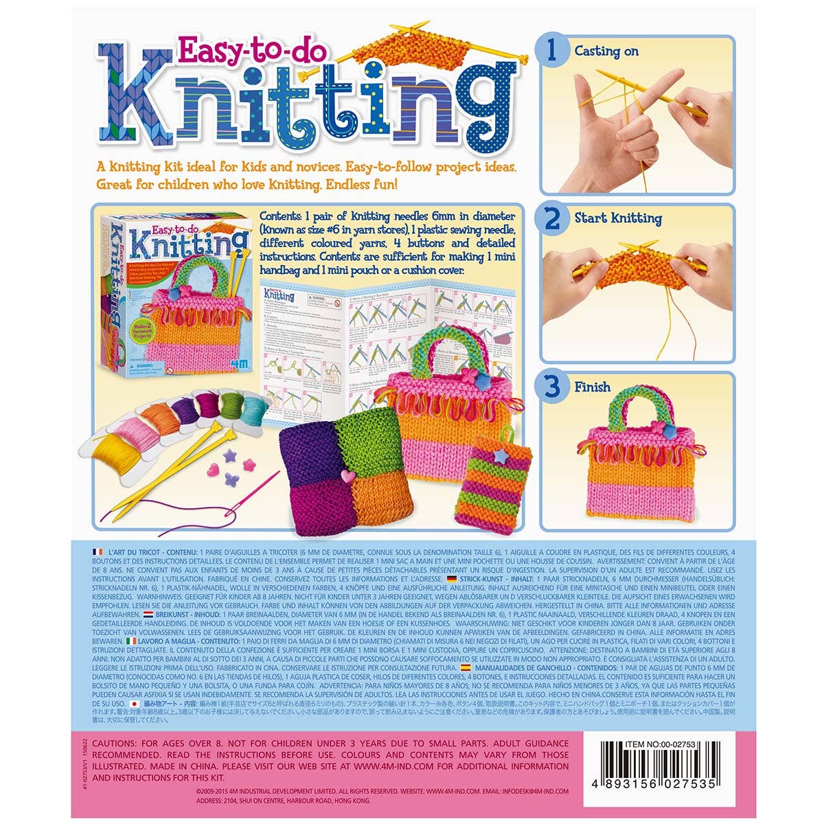 4M Easy-to-do Knitting Art Kit-Knitting for Kids-STEAM Toys